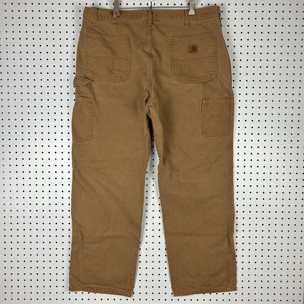 Carhartt B11 BRN Washed Duck Work Dungaree Pants 40x32 Brown Mens Cotton Wear